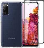 HB Hoesje Geschikt voor Samsung Galaxy S20 FE Transparant - Anti Shock Hybrid Back Cover & Volledige Display Screenprotector