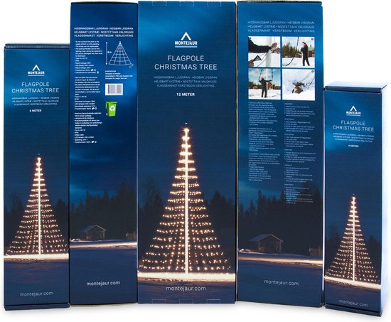 Montejaur Vlaggenmast Kerstboom Verlichting - 6 meter - 480 LED - Warm Wit - Montejaur