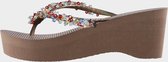 Uzurii Fabulous Sun High Heel Dames Slippers Taupe | Taupe | Kunststof | Maat 41/42 | 20.003.05