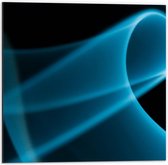 Dibond - Blauwe Lichtvormen - 50x50cm Foto op Aluminium (Met Ophangsysteem)