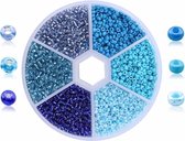 Fako Bijoux® - DIY Kralen Set - Glas Zaad Kralen - Glaszaad - Glaskralen - Sieraden Maken - 2mm - 7000 Stuks - Blauw