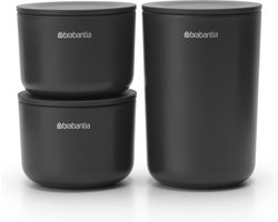 Brabantia ReNew Opbergpotjes Set - 3-delig - Dark Grey