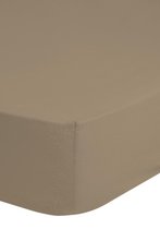 Zachte Jersey Hoeslaken Lits-jumeaux Taupe | 180x220 | Soepel En Comfortabel | Hoge Hoeken