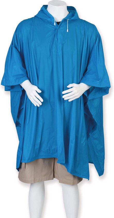 Foto: Regencape poncho voor volwassenen kleur saphir in 8 verschillende kleuren