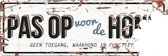 D&D Waakbord / Warning beware of the dog n Wit/blauw 40x14cm