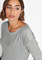 LOLALIZA Boothals trui - Grijs - Maat XXL