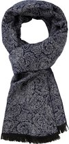Michaelis heren sjaal - blauw met grijs paisley dessin - Maat: One size