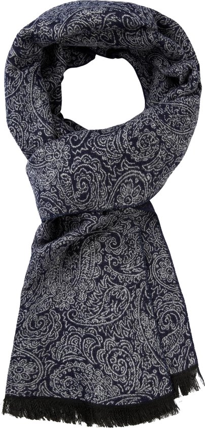 Michaelis heren sjaal - blauw met grijs paisley dessin - Maat: One size |  bol.com