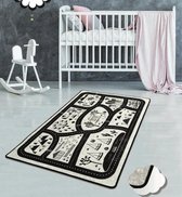 Nerge.be Black City Playmat voor kinderen Slaapkamer Speelkamer woonkamer Planten 100cm X 160cm (39.37 "X 63") Beste kindertapijten voor spelen - voor leeftijden 0-12 jaar - wasbaa