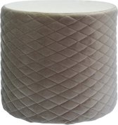 Ronde doorgestikte poef van fluweel, D34xH31 cm - HESTER