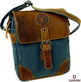 Kleine Luxe Leren Schoudertas | Tas | Unisex | Tassen | Leer Tas | Canvas | blauw