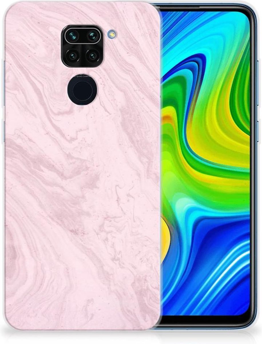 Xiaomi Redmi Note9 TPU Siliconen Hoesje Marble Pink - Origineel Cadeau Vriendin