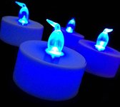 LED kaarsen - LED theelichtjes - LED waxinelichtjes - Theelichtjes -  24 stuks - Blauw