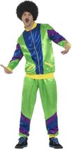 Smiffy's - Jaren 80 & 90 Kostuum - Foeilelijk Jaren 80 Retro Trainingspak - Man - Groen - Large - Carnavalskleding - Verkleedkleding