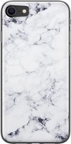 iPhone SE 2020 hoesje siliconen - Marmer grijs - Soft Case Telefoonhoesje - Marmer - Transparant, Grijs