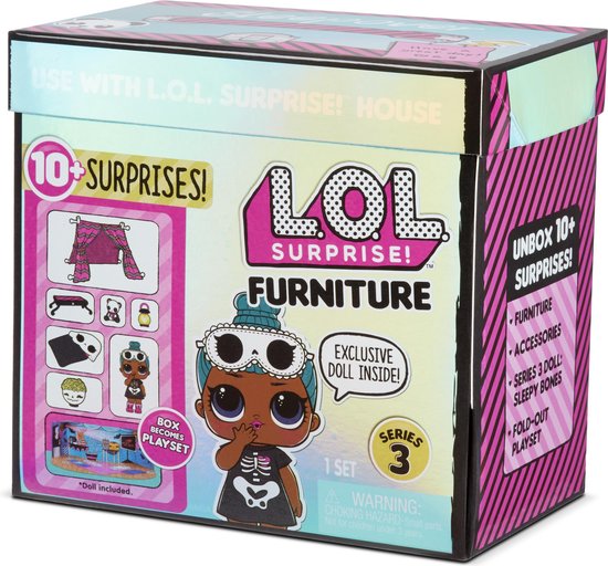 L.O.L. Surprise! Furniture - Logeerpartijtje met Sleepy Bones - Serie 3 - L.O.L. Surprise!