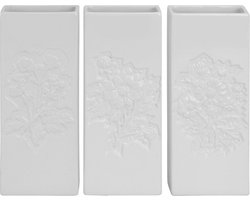 3x Witte radiator bak waterverdampers 20 cm - bloemen motief - Waterverdampers voor de verwarming - Luchtvochtigheid verhogen