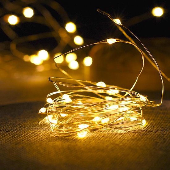Led - Kerst Verlichting op batterij - 5 meter - 100 LED - Warm Wit | bol.com