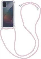 Samsung Galaxy A41 Hoesje Back Cover met Koord Roze Goud