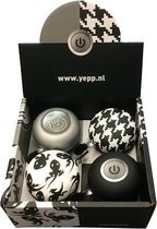 YEPP fietsbel DingDong groot set Black&White (4st)