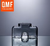 QMF Trading/vintage vaas/grijs glas/22*7*11.5cm