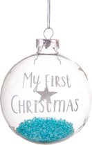 Drie Baby Boy First Christmas Kerstballen - 3 kerstballen van Sass & Belle - baby's eerste kerstmis jongetje