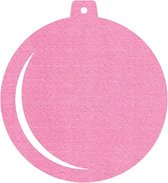 Kerstbal vilt onderzetters  - Roze - 6 stuks - ø 9,5 cm - Kerst onderzetter - Tafeldecoratie - Glas onderzetter - Cadeau - Woondecoratie - Tafelbescherming - Onderzetters voor glaz