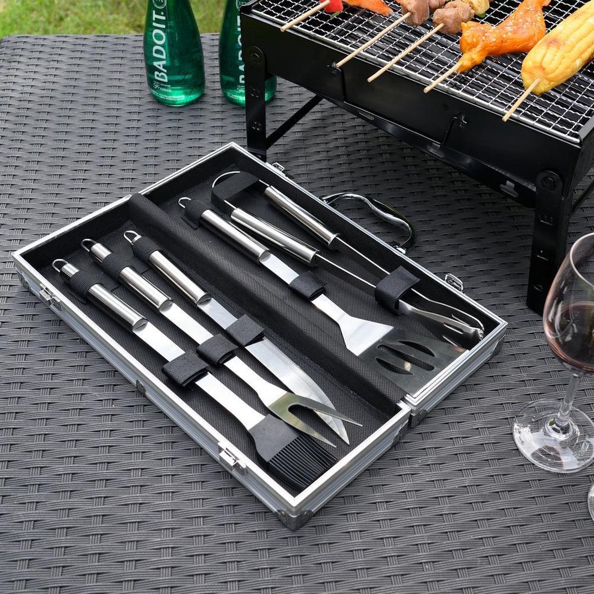 Romanticist Ensemble d'outils Ustensiles pour Barbecue en Acier