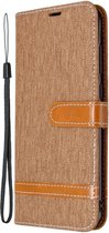 Denim Book Case - Samsung Galaxy M11 / A11 Hoesje - Bruin