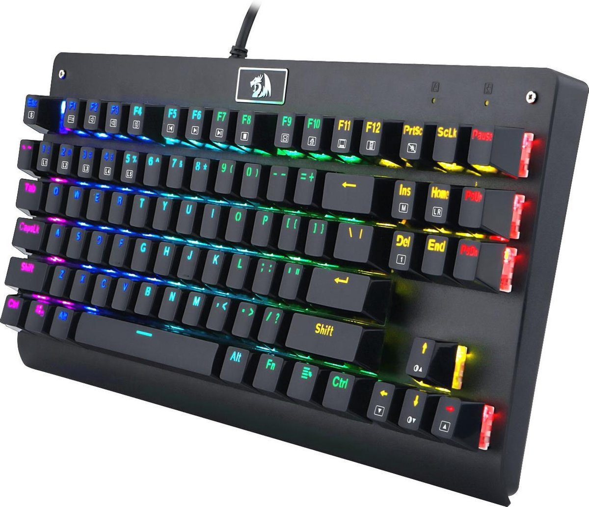 Redragon K568 RGB Dark Avenger Gaming toetsenbord | Spatwater proef en Duurzaam design - Blue Switches met N-key Rollover - ABS Keycaps