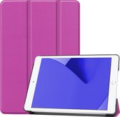 Hoes Geschikt voor iPad 10.2 2020 Hoes Luxe Hoesje Book Case - Hoesje Geschikt voor iPad 8 Hoes Cover - Paars