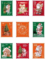Kerst Postzegelstickers - 45 stuks - Kerststickers in postzegelvorm