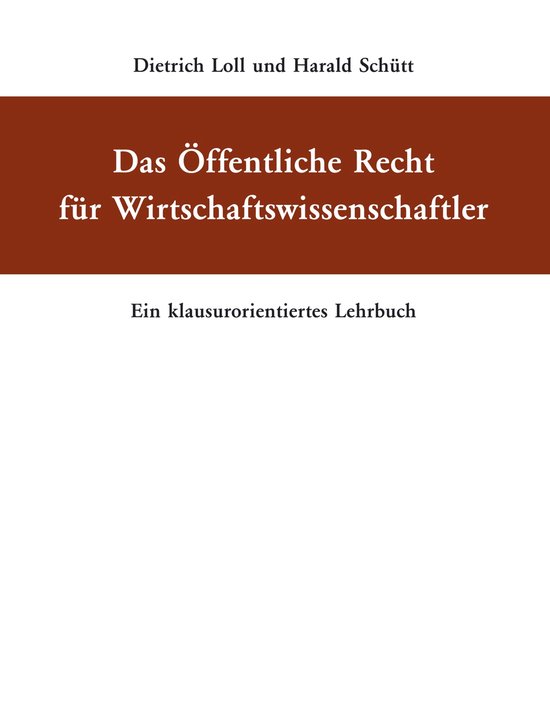 Das Öffentliche Recht für Wirtschaftswissenschaftler - cover