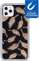 Apple iPhone 12 Pro Hoesje - My Style - Magneta Serie - TPU Backcover - Golden Feathers - Hoesje Geschikt Voor Apple iPhone 12 Pro