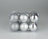 Kerstballen - Zilver - Kunststof - Ø 6 cm - Set van 12
