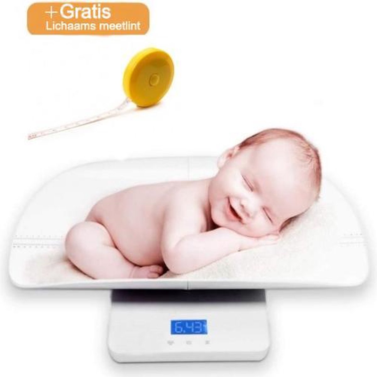Digitale babyweegschaal met gratis lichaamsrolmaat - personenweegschaal -  weegschaal... | bol.com