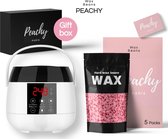 Peachy Premium Smart Wax Complete Ontharingsset - Roze - Inclusief 5 Zakken Roze Wax Pearls met 20 Houten Applicators