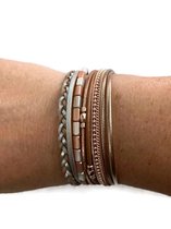 Petra's Sieradenwereld - *Armbandenset leer rose goud met magneetsluiting (012)