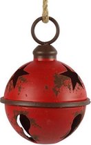 Countryfield Kerstbel Ro Thierry 18 Cm Metaal Rood