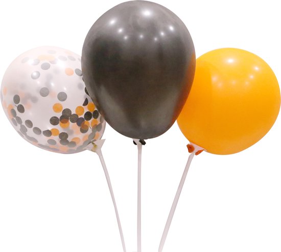 60 stuks  MagieQ Papieren  Confetti  Halloween Ballonnen Set (zwart oranje )  Feest|Party|Kinderfeesje|Decoratie|Versiering Latex - Helium
