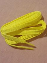 Schoenveters - Fluoriserend Geel - Plat - 120 cm