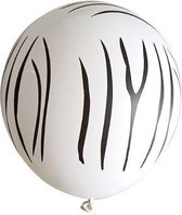 Witte ballonnen met zebra/dieren print (10X)