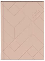 Pure agenda 2021 - 15 x 11 cm - lannoo - matte zachte kaft - mat roze