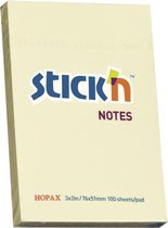Stick'n sticky notes - 76x51mm, pastel geel, 100 memoblaadjes