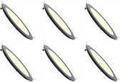 LED Downlight Slim 6 Pack - Inbouw Rond 3W - Dimbaar - Warm Wit 3000K - Mat Zwart Aluminium - Ø90mm - BES LED