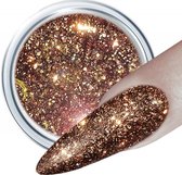 Hollywood Nails - Gel Nagels - Bouwgel - Glitter UV Gel – Glamorous Copper 368 - 5ml - 1 stuk