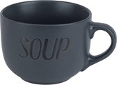 Cosy&Trendy 'SOUP' soepkommen - Ø 11,5 x H 8,5 cm - 51 cl - Donker Grijs - Set-4
