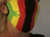 Wasbaar Rasta Handgemaakt mondkapje mét filter