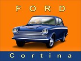 Ford Cortina, wand- reclamebord 40x30cm