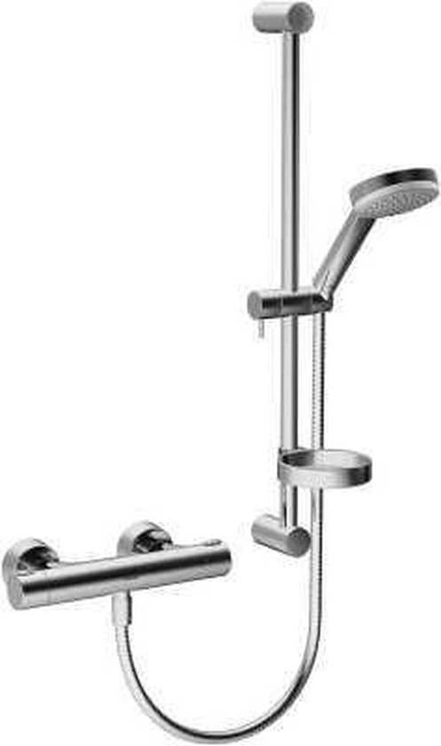 Hansa Prisma thermostaat met hoofddouche-handdouche-slang 175cm Chroom